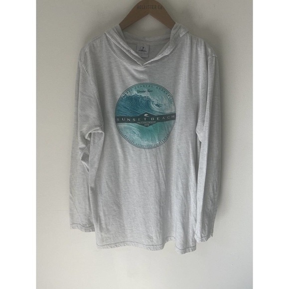 Prairie Mountain Mens Long Sleeve Classic Coastal Sunset Beach Size Large Shirt - Picture 1 of 7